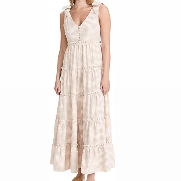 English Factory Dresses & Skirts - English Factory Gingham Tiered Maxi Dress